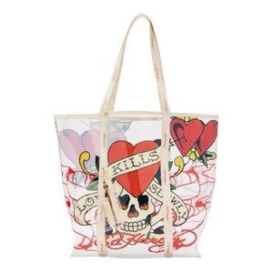 Ed Hardy Skull and Heart Transparent Tote